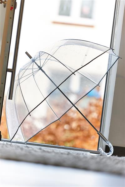 Parasol z czaszą w kształcie dzwonu, BELLEVUE, transparentny-597320