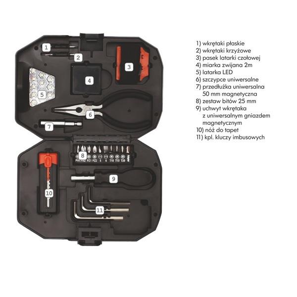 Zestaw narzędzi Smart DIY, czarny/czerwony-547960