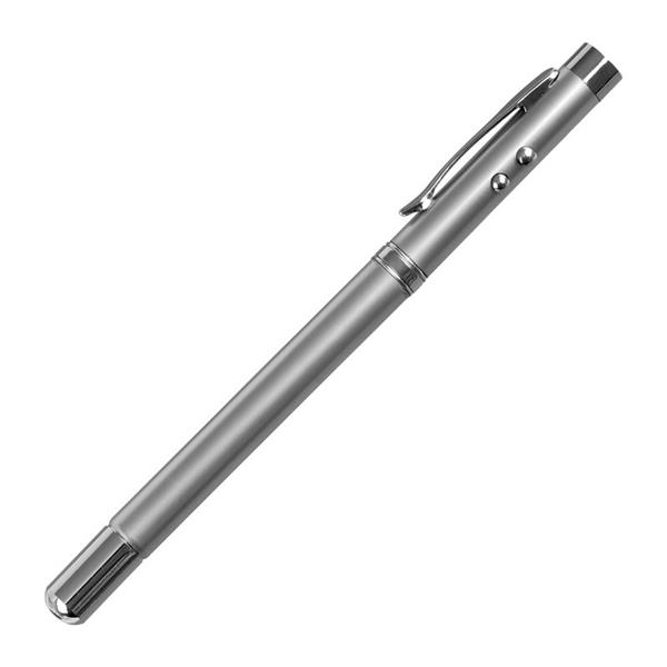 Długopis 4-funkcyjny Pointer ze wskaźnikiem laserowym, srebrny-544140
