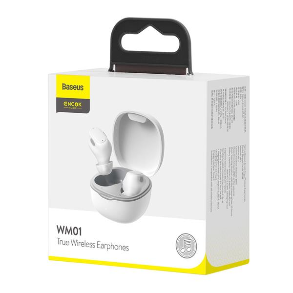 Słuchawki bezprzewodowe TWS Bluetooth 5.0 Baseus Encok WM01 Plus - białe-3122726