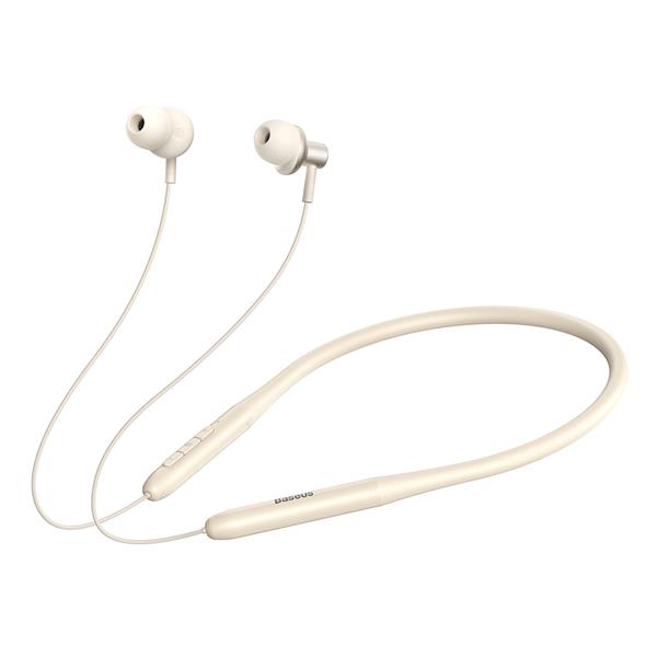 Słuchawki bezprzewodowe Bluetooth 5.3 neckband Baseus Bowie P1x - kremowe-3119088