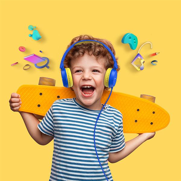 Joyroom nauszne słuchawki 3,5mm mini jack dla dzieci dziecięce różowy (JR-HC1 pink)-2246277