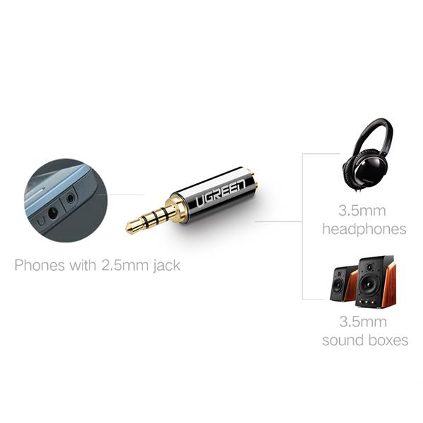 Ugreen adapter audio jack 2.5mm męski do jack 3.5mm żeński czarny (20501)-2621970