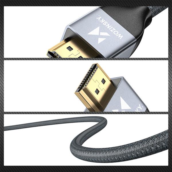 Wozinsky kabel HDMI 2.1 8K 60 Hz 48 Gbps / 4K 120 Hz / 2K 144 Hz 2 m srebrny (WHDMI-20)-2603821