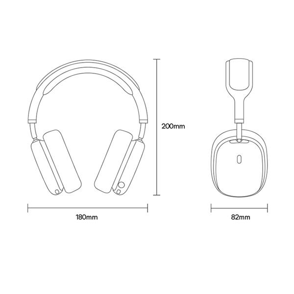 Słuchawki bezprzewodowe nauszne Baseus Bowie H2 ANC - szare-3112597