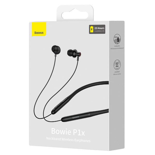 Słuchawki bezprzewodowe Bluetooth 5.3 neckband Baseus Bowie P1x - czarne-3119103