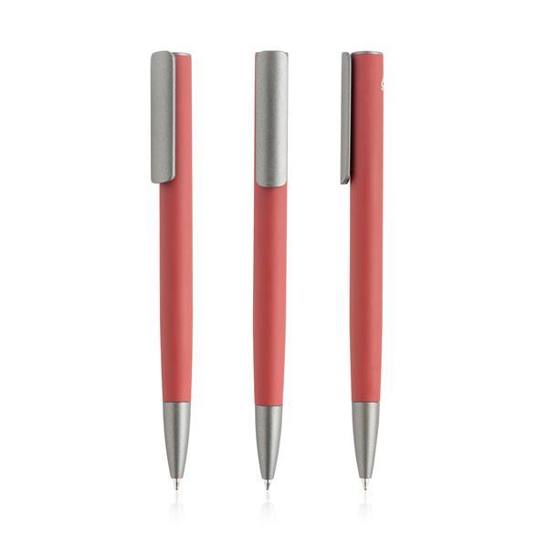 Aluminiowy długopis z recyklingu z bambusowym detalem-3182921