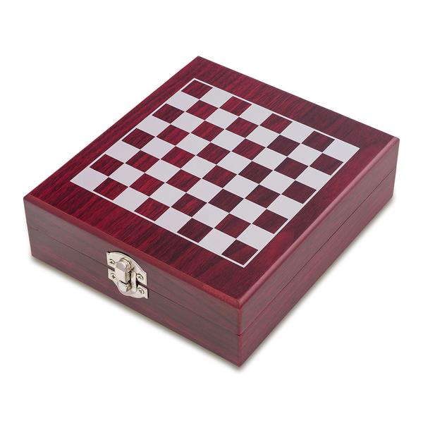 Zestaw do wina z szachami Sublime, brązowy-3099886