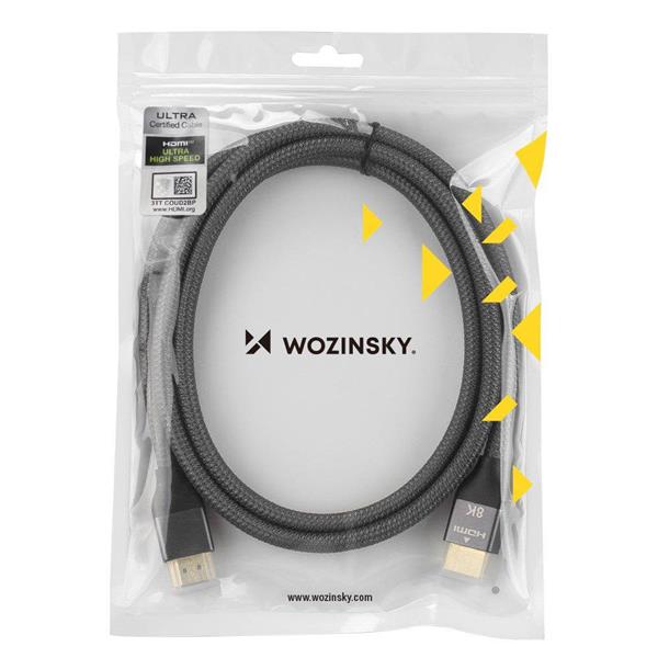 Wozinsky kabel HDMI 2.1 8K 60 Hz 48 Gbps / 4K 120 Hz / 2K 144 Hz 2 m srebrny (WHDMI-20)-2196185