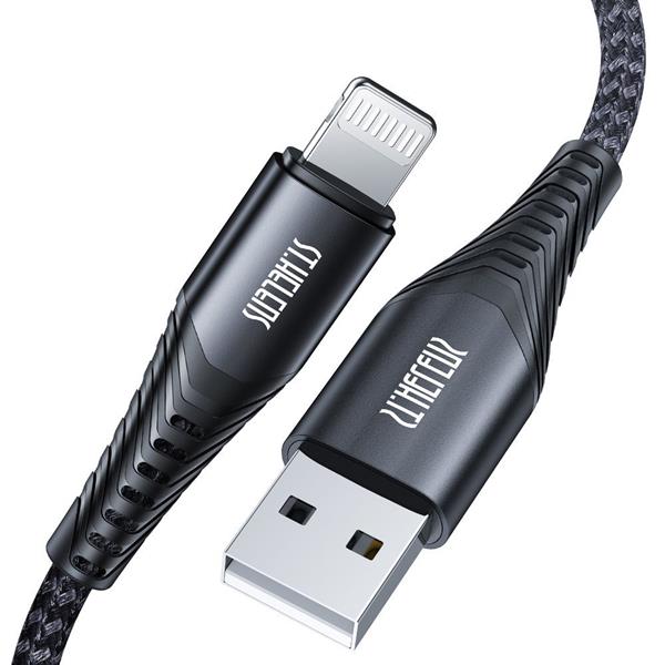 Joyroom kabel MFI USB - Lightning do transferu danych i ładowania 2,1A  20W 1,2m czarny (ST-C04)-2213879