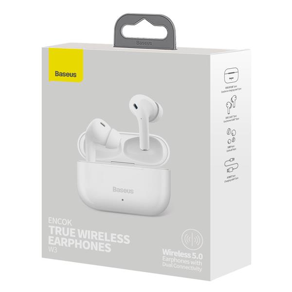 Słuchawki bezprzewodowe TWS Baseus Encok W3 Overseas Edition - białe-3129129