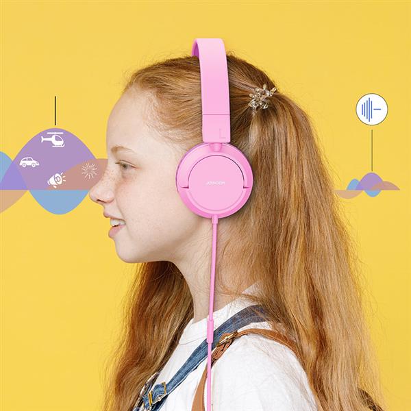 Joyroom nauszne słuchawki 3,5mm mini jack dla dzieci dziecięce różowy (JR-HC1 pink)-2246275