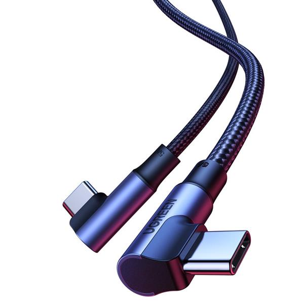 Ugreen kątowy kabel USB Typ C - USB Typ C Quick Charge Power Delivery 100 W 5 A 1 m czarny (US335 70696)-2157374