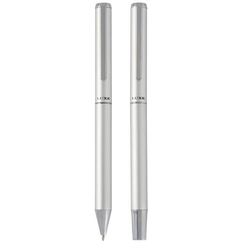 Lucetto zestaw upominkowy obejmujący długopis kulkowy z aluminium z recyklingu i pióro kulkowe-3090864