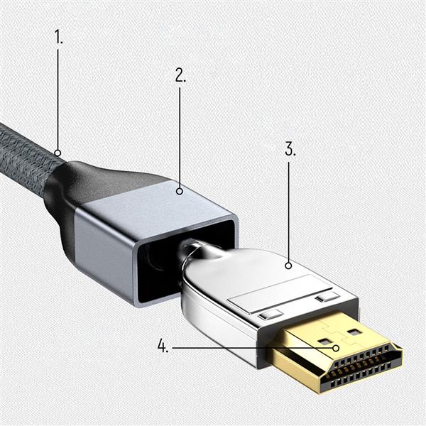 Wozinsky kabel HDMI 2.1 8K 60 Hz 48 Gbps / 4K 120 Hz / 2K 144 Hz 2 m srebrny (WHDMI-20)-2603820