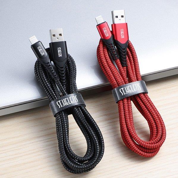 Joyroom kabel MFI USB - Lightning do transferu danych i ładowania 2,1A  20W 1,2m czarny (ST-C04)-2213890