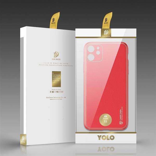 Dux Ducis Yolo eleganckie etui pokrowiec ze skóry ekologicznej iPhone 12 mini czerwony-2168776