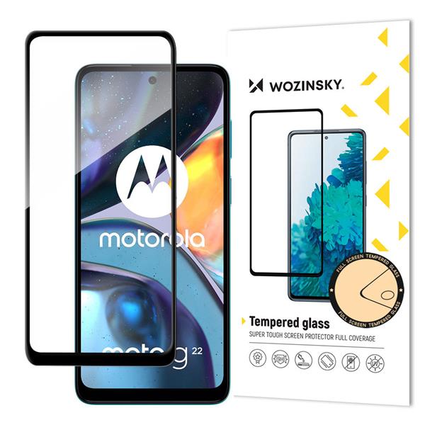 Wozinsky super wytrzymałe szkło hartowane Full Glue na cały ekran z ramką Case Friendly Motorola Moto G22 czarny-2396177