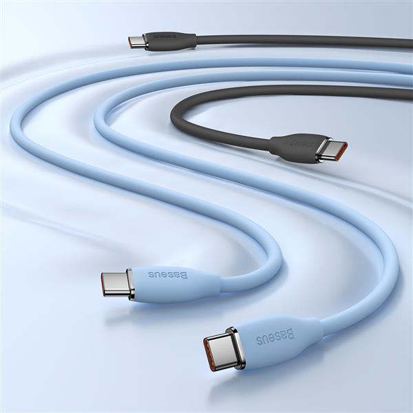 Baseus kabel, przewód USB Typ C – USB Typ C 100W długość 1,2 m Jelly Liquid Silica Gel – niebieski-2281116