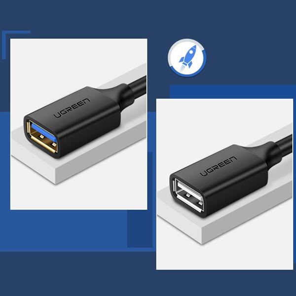 Ugreen kabel przewód przedłużacz przejściówka USB 3.0 (żeński) - USB 3.0 (męski) 1m czarny (10368)-3122649