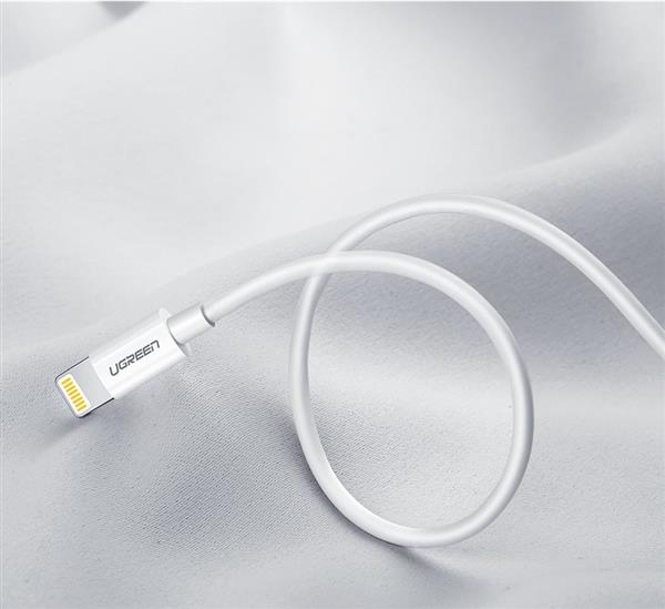Ugreen kabel przewód USB - Lightning MFI 1m 2,4A biały (20728)-2150795