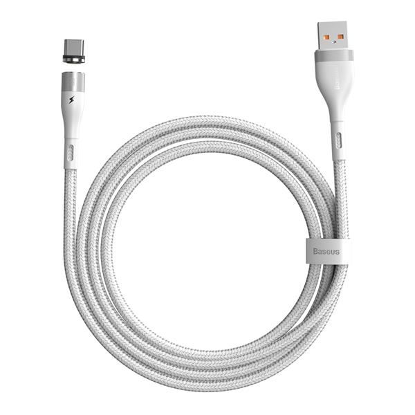 Baseus kabel magnetyczny Zinc USB - USB-C 1,0 m 3A biały-2071829