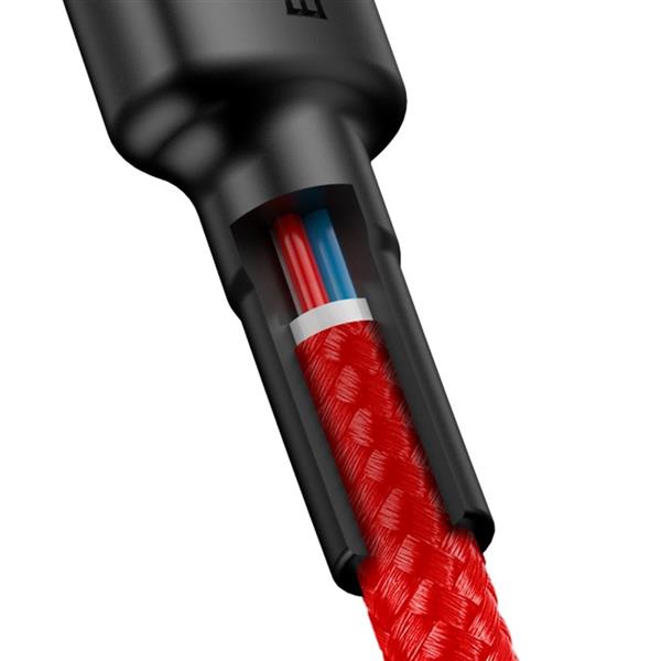 Baseus Cafule Cable wytrzymały nylonowy kabel przewód USB-C PD / USB-C PD PD2.0 60W 20V 3A QC3.0 1M czerwony (CATKLF-G09)-2141983