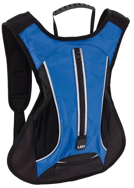 Plecak sportowy LED RUN, czarny, niebieski-2306330