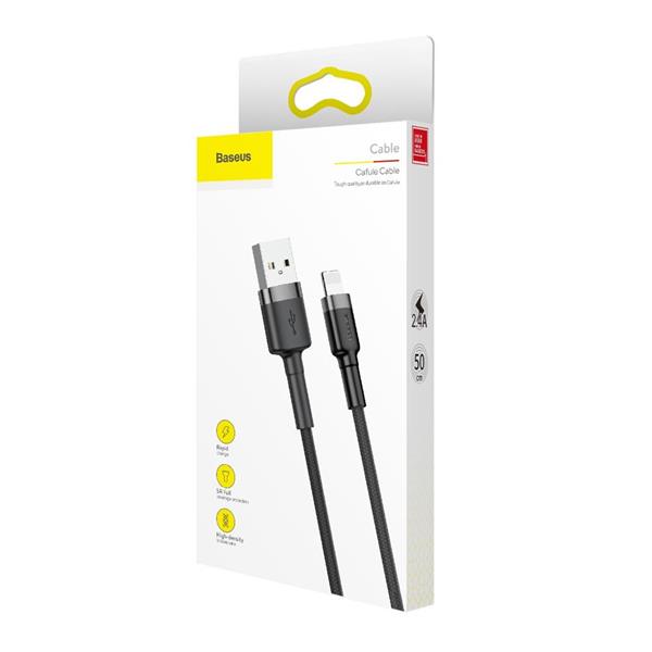 Baseus kabel Cafule USB - Lightning 0,5 m 2,4A szaro-czarny-2055339