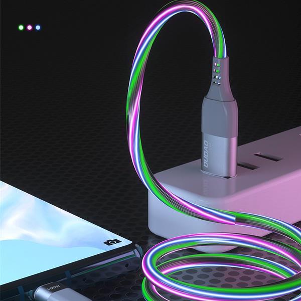 Dudao świecący podświetlany kabel LED USB - micro USB 5 A 1 m szary (L9XM)-2177224