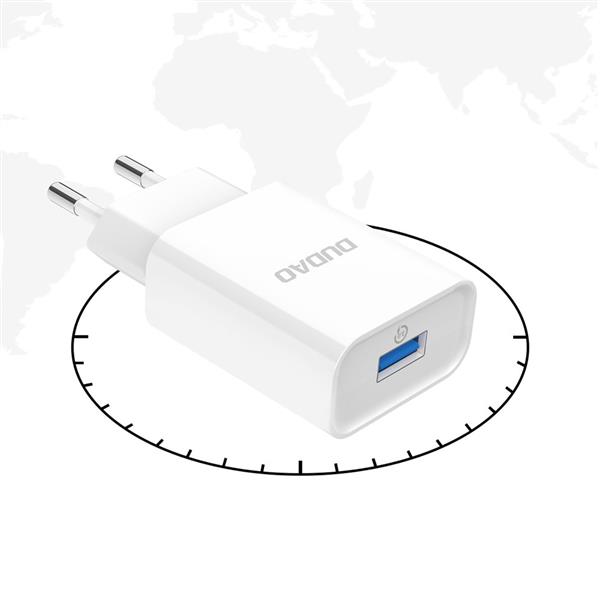 Dudao ładowarka sieciowa USB QC3.0 12W biały + kabel Lightning 1m (A3EU)-2270482