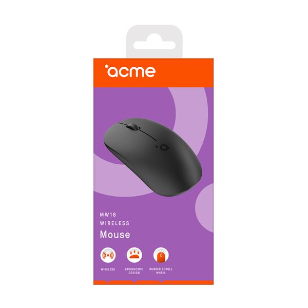Mysz bezprzewodowa ACME MW18, 3 przyciski, czarna-2961559