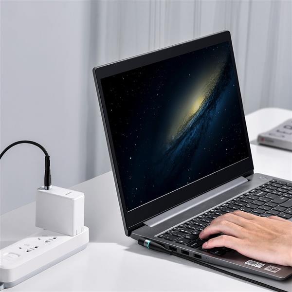 Baseus magnetyczny kabel do zasilania ładowania laptopa Lenovo USB Typ C - DC Round (4 mm x 1,7 mm) 100W 2m czarny (CATXC-T01)-2206965