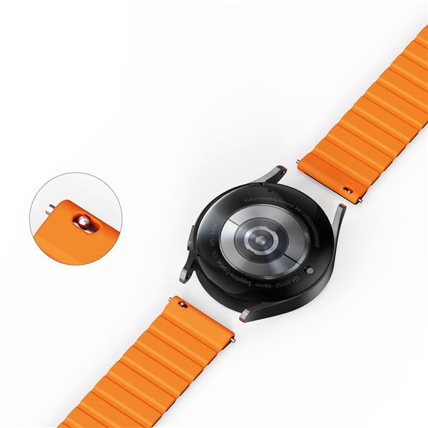 Uniwersalny magnetyczny pasek Samsung Galaxy Watch 3 45mm / S3 / Huawei Watch Ultimate / GT3 SE 46mm Dux Ducis Strap (22mm LD Version) - czarno-pomarańczowy-3125174