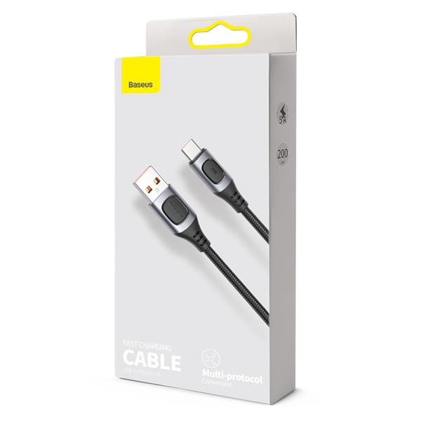Baseus kabel Flash USB - USB-C 2,0 m 5A szary-2107875