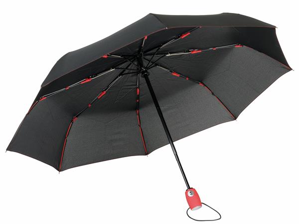 Automatyczny, wiatroodporny, kieszonkowy parasol STREETLIFE, czarny, czerwony-2303022