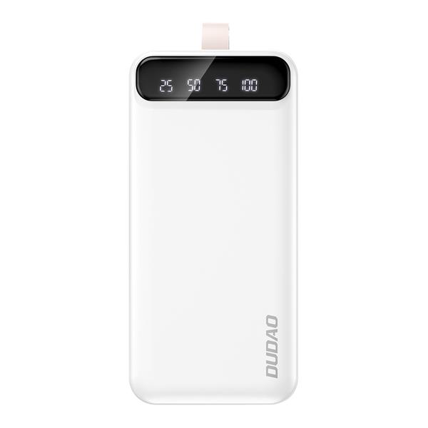 Dudao powerbank 30000 mAh 2x USB / USB-C z lampką LED biały (K8s+ white)-3102366