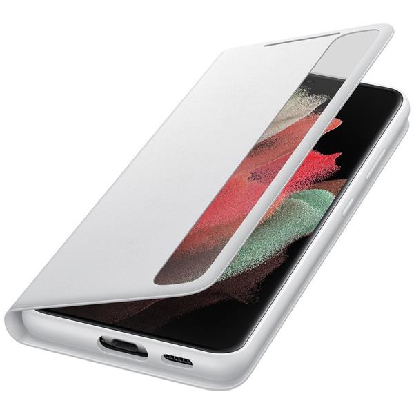 Samsung Smart Clear View Standing Cover futerał antybakteryjne etui z inteligentną klapką Samsung Galaxy S21 Ultra 5G szary (EF-ZG998CJEGEE)-2186072