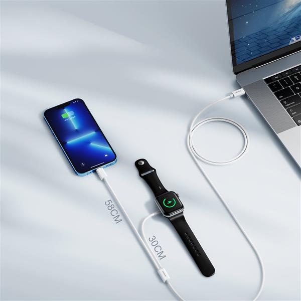 Joyroom kabel USB Typ C 20W PD z ładowarką indukcyjną do Apple Watch 1.5m biały (S-IW005)-2397433