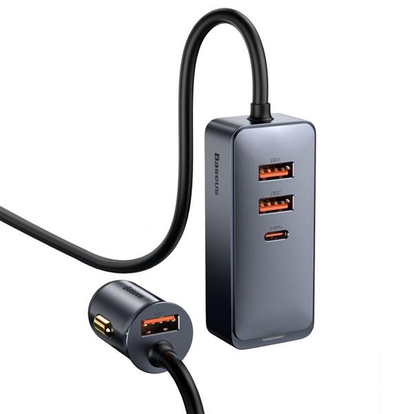 Baseus Share Together ładowarka samochodowa 3x USB / USB Typ C 120W PPS Quick Charge Power Delivery szary (CCBT-B0G)-2379698