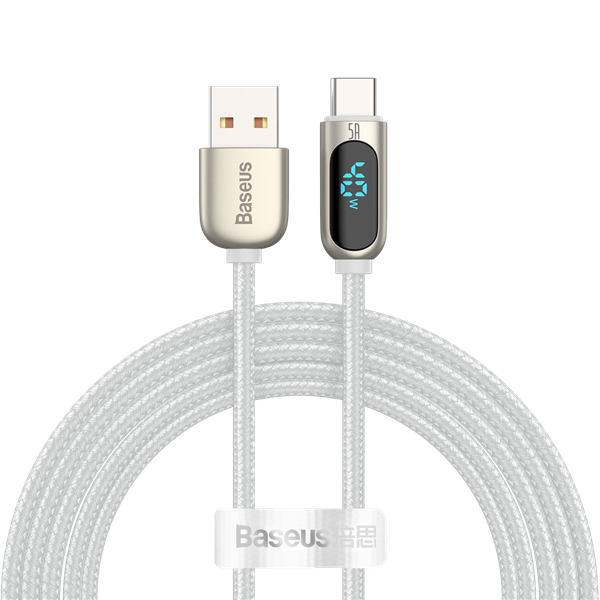 Baseus kabel Display USB - USB-C 2,0 m 5A biały-2066396