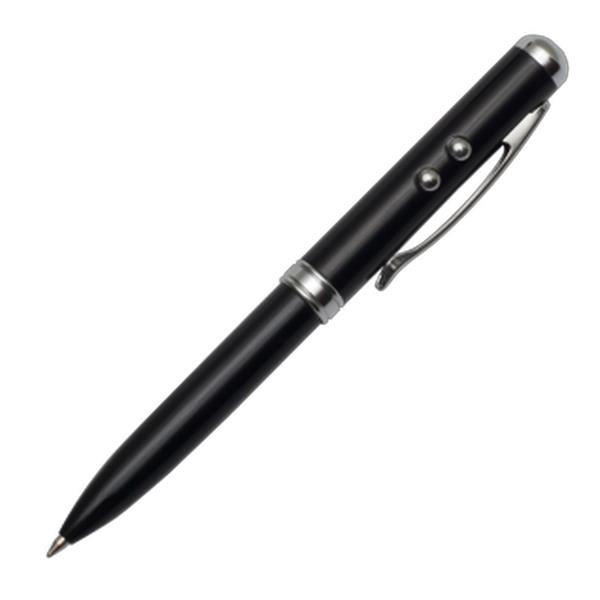 Długopis ze wskaźnikiem laserowym Supreme – 4 w 1, czarny-547982