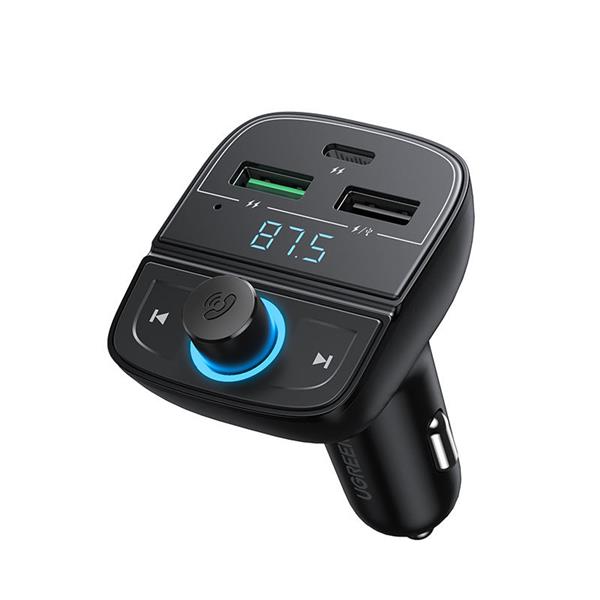Ugreen Transmiter FM Bluetooth 5.0 ładowarka samochodowa MP3 3x USB TF micro SD 4,8 A czarny (CD229)-2212820