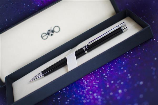 Długopis EXO Vela, czarny, wykończenia chromowane-3039717