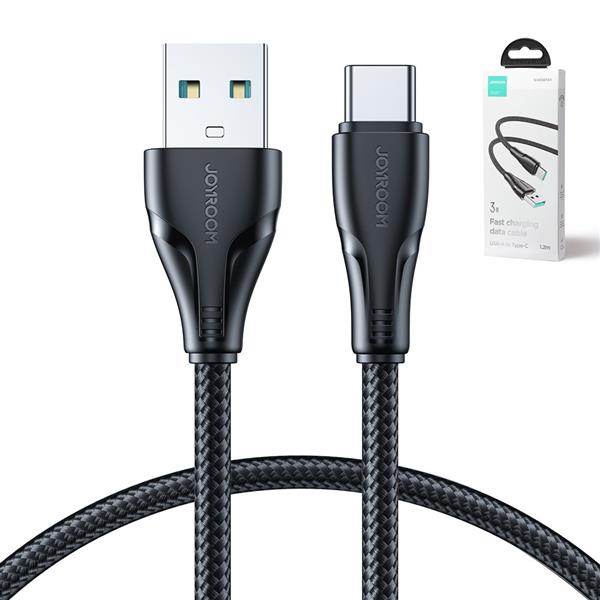 Joyroom kabel USB - USB C 3A Surpass Series do szybkiego ładowania i transferu danych 1,2 m czarny (S-UC027A11)-2967927
