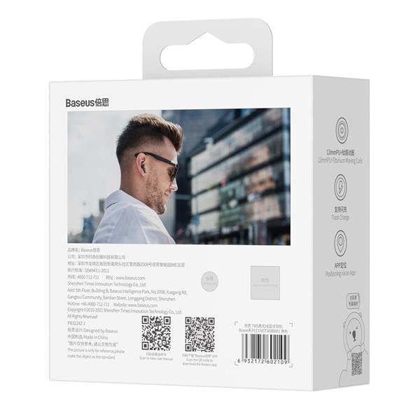 Baseus E3 bezprzewodowe słuchawki Bluetooth 5.0 TWS douszne wodoodporne IP64 czarny (NGTW080001)-2241024