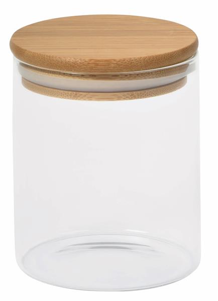 Szklany słoik ECO STORAGE S, pojemność ok. 450 ml, brązowy, transparentny-2304091