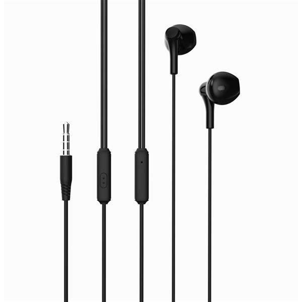 XO Słuchawki przewodowe EP39 jack 3,5mm douszne czarne-2067814
