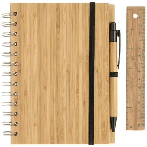 Notes bambusowy B6 z długopisem i linijką Franklin-1374642