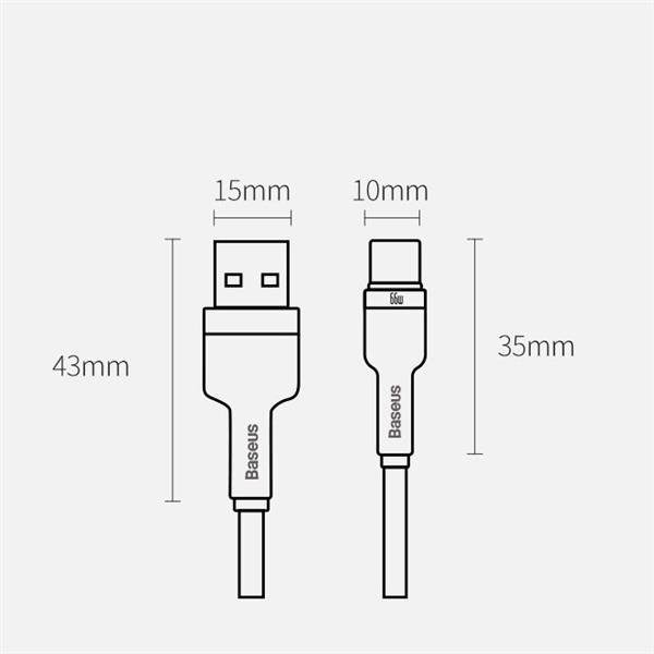 Baseus Cafule Metal Data kabel USB - USB Typ C 66W Quick Charge 25cm czarny (CAKF000001)-2219183